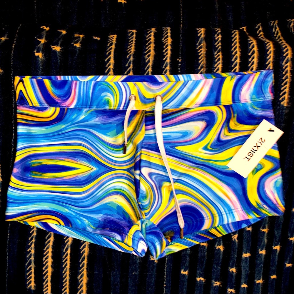 2xist Cabo Swim Trunks - Mixed Wave Swirl/Blue